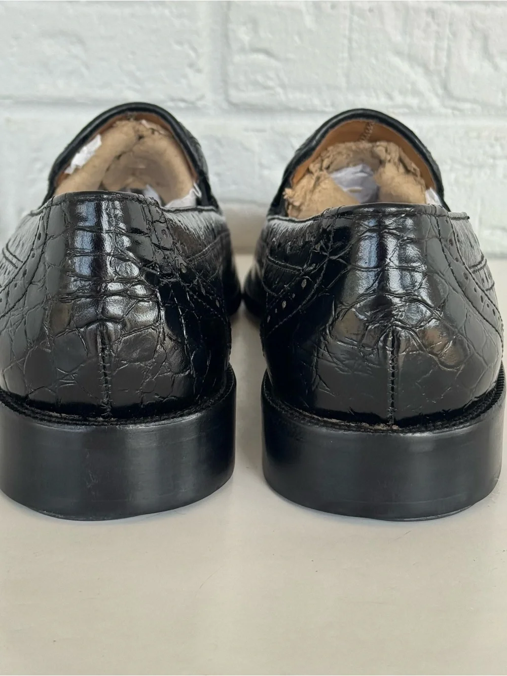 Stacy Adams Alligator Print Square Toe Loafers Men's 8